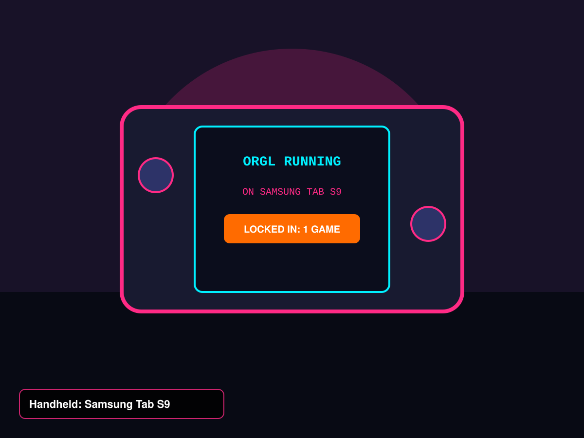 ORGL running on Samsung Tab S9