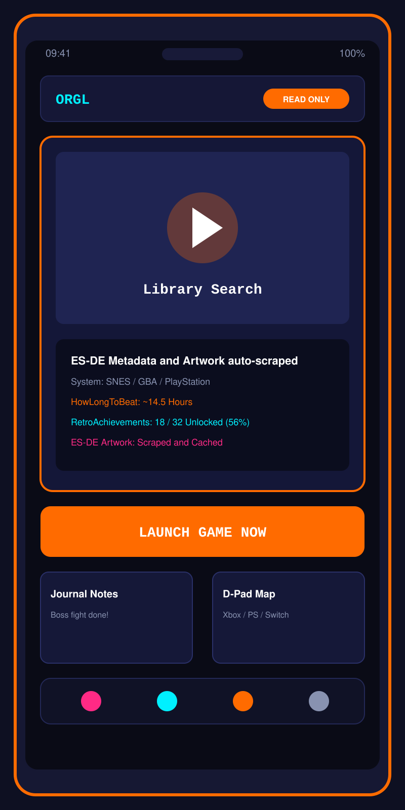 ORGL Library Search Screen