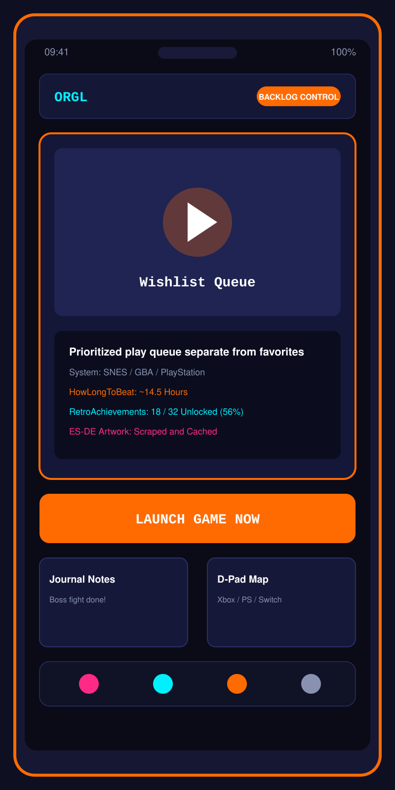 ORGL Wishlist Queue Screen