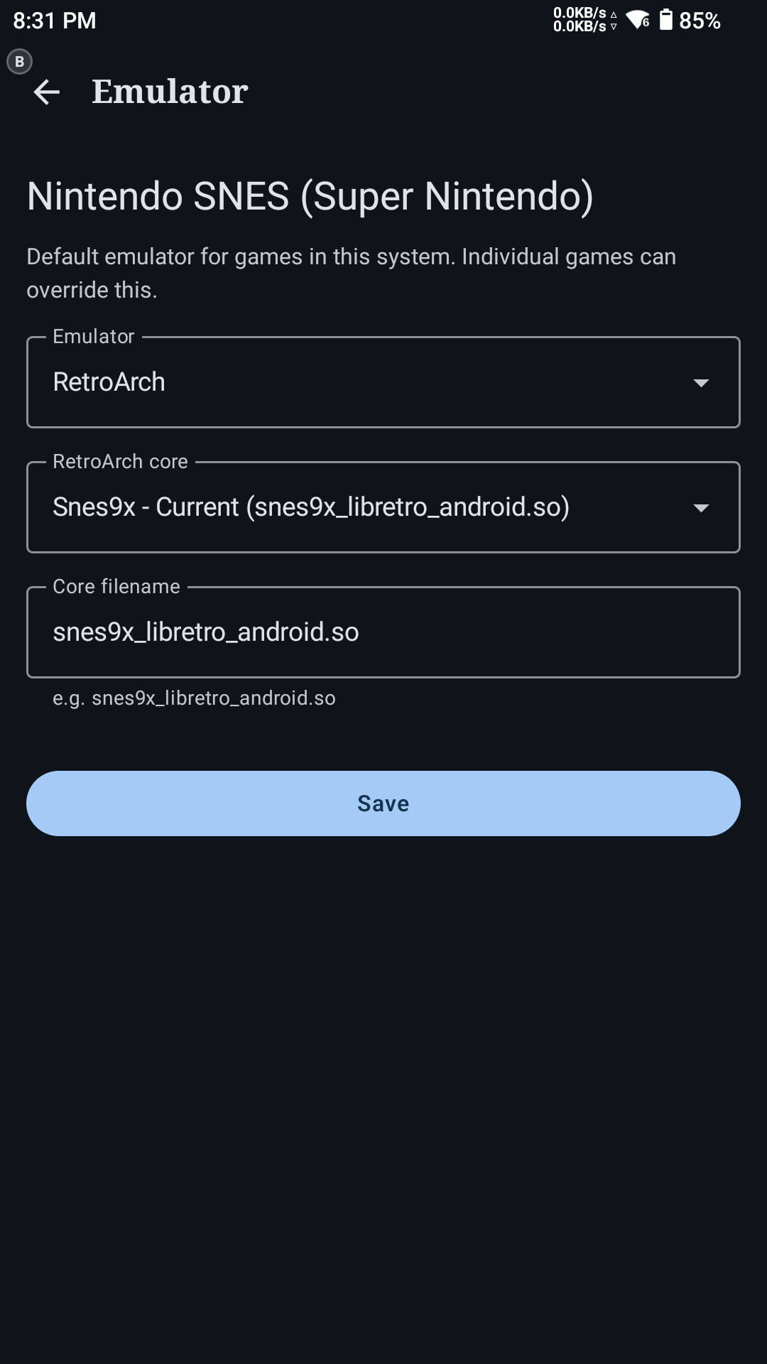 ORGL emulator configuration for a system